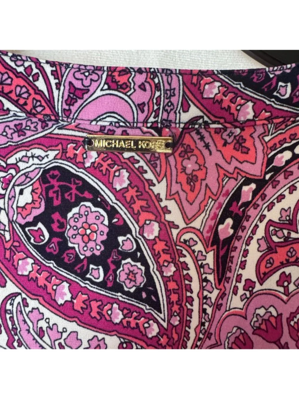Michael Kors Women Pink Paisley Sleeveless Knee Length Dress Size M
